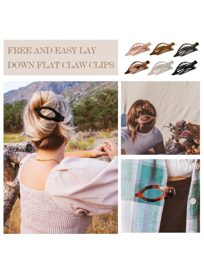 ChicAbode Flat Hair Claw Clips for Women, 6 Pcs French Concord Flat Hair Clips, Strong Hold 4.7 Inch Duck Billed Clips, Lay Down Claw Clips, Alligator Hair Clips, for Thick Thin Hair - Image 5